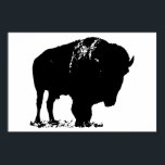 Zwart-witte bizon buffalo Silhouette Pop Art Poster<br><div class="desc">Iconisch-Amerikaanse West Historische Afbeeldingen - Buffalo Fotografie Kunstwerk</div>