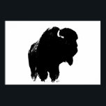 Zwart-witte bizon buffalo Silhouette Pop Art Poster<br><div class="desc">Iconisch-Amerikaanse West Historische Afbeeldingen - Buffalo Fotografie Kunstwerk</div>