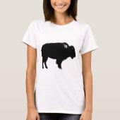 Zwart-witte bizon buffalo Silhouette Pop Art T-shirt (Voorkant)