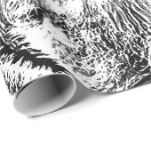 Zwart-witte blauwe ogen tijger cadeaupapier (Rol Hoek)