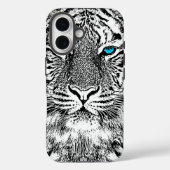 Zwart-witte blauwe ogen tijger Case-Mate iPhone case (Achterkant)