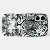 Zwart-witte blauwe ogen tijger Case-Mate iPhone case (Achterkant (horizontaal))
