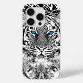 Zwart-witte blauwe ogen tijger Case-Mate iPhone case (Achterkant)