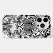 Zwart-witte blauwe ogen tijger Case-Mate iPhone case (Achterkant (horizontaal))