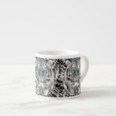 Zwart-witte blauwe ogen tijger espresso kop (Voorkant rechts)