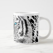 Zwart-witte blauwe ogen tijger grote koffiekop (Rechts)