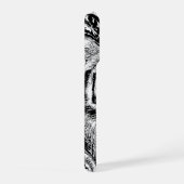 Zwart-witte blauwe ogen tijger iPhone hoesje (Rechterkant)