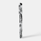 Zwart-witte blauwe ogen tijger iPhone hoesje (Linkerkant)
