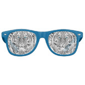 Zwart-witte blauwe ogen tijger retro zonnebril (Voorkant)