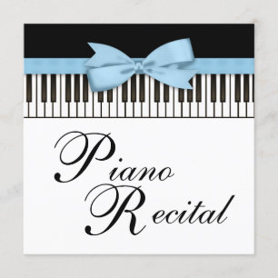 Zwart Witte Blauwe Pianotoetsen Recital Kaart
