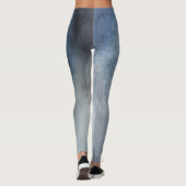 Zwart-witte blauwe Zeeen Abstracte Leggings (Achterkant)