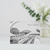 Zwart-witte blik van Union Station, Denver, CO Briefkaart (Staand voorkant)