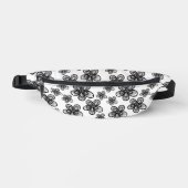Zwart-witte bloem 2-zijdige print Fanny-Pack Heuptasje (Voorkant)