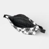 Zwart-witte bloem 2-zijdige print Fanny-Pack Heuptasje (Open)