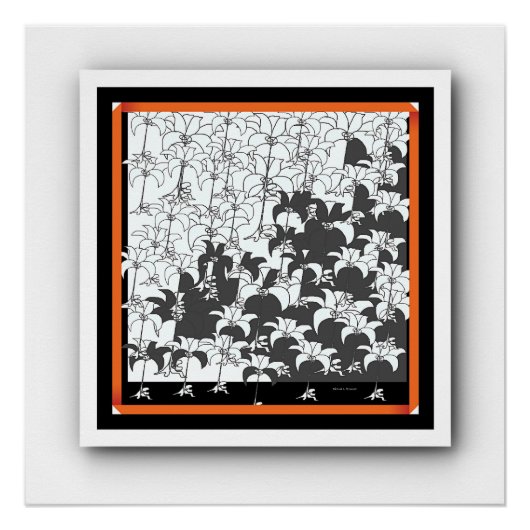 Zwart Witte Bloem Bloemkroon Perfect Poster (Voorkant)