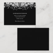 Zwart Witte Bloem Bruidsmeisje Informatiekaartje (Voorkant / Achterkant)