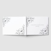 Zwart Witte Bloem Bruiloft Gastenboek (Volledig)
