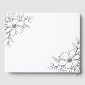 Zwart Witte Bloem Bruiloft Gastenboek (Achterkant)