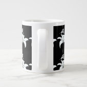 Zwart Witte Bloem Cadeau Grote Koffiekop (Achterkant)