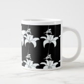 Zwart Witte Bloem Cadeau Grote Koffiekop (Rechts)