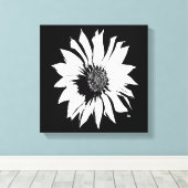 Zwart/Witte Bloem Canvas Afdruk (Insitu (Houten vloer))