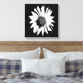 Zwart/Witte Bloem Canvas Afdruk (Insitu (Slaapkamer))