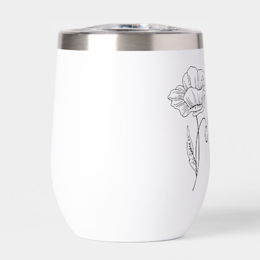 Zwart & Witte Bloem Geschenk voor Persoonlijke Bru (Voorkant)