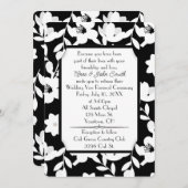 Zwart-Witte Bloem Hernieuwing van Geloften Kaart (Voorkant / Achterkant)