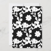 Zwart-Witte Bloem Hernieuwing van Geloften Kaart (Achterkant)