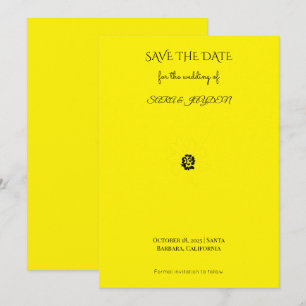 Zwart & Witte Bloem Lijn Kunst – Clipart Ontwerp Save The Date