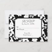 Zwart-witte bloem RSVP (Voorkant)