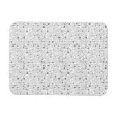 Zwart Witte Bloem Stippelwerk | Naadloos Botanisch Magneet (Horizontaal)