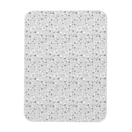 Zwart Witte Bloem Stippelwerk | Naadloos Botanisch Magneet