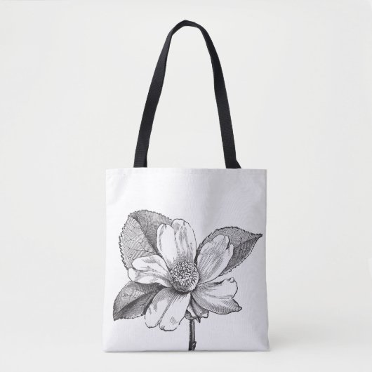 Zwart-witte bloem tas (Voorkant)