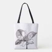 Zwart-witte bloem tas (Achterkant)
