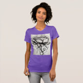 "Zwart-witte bloemblaadjes" Bella Canvas T-shirt v (Voorkant volledig)
