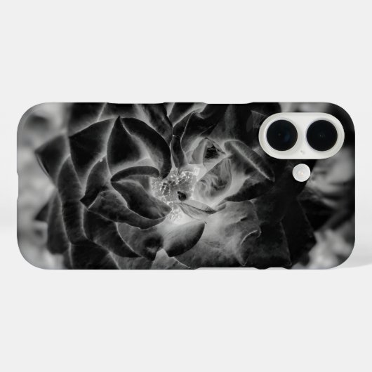 Zwart-witte bloemblaadjes Case-Mate iPhone case (Achterkant (horizontaal))