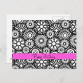 Zwart-witte bloemen ansichtkaart briefkaart (Voorkant / Achterkant)