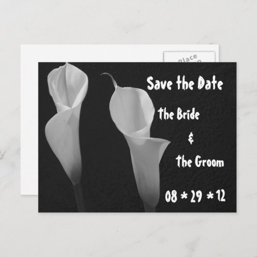 Zwart-witte bloemen Briefkaart (Voorkant / Achterkant)