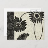 Zwart-witte Bloemen Briefkaart (Voorkant / Achterkant)