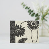 Zwart-witte Bloemen Briefkaart (Staand voorkant)