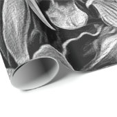Zwart-witte bloemen cadeaupapier (Rol Hoek)