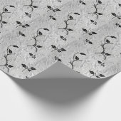 Zwart-witte bloemen cadeaupapier (Hoek)