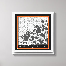 Zwart Witte Bloemen Canvas Afdruk