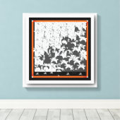 Zwart Witte Bloemen Canvas Afdruk (Insitu (Houten vloer))