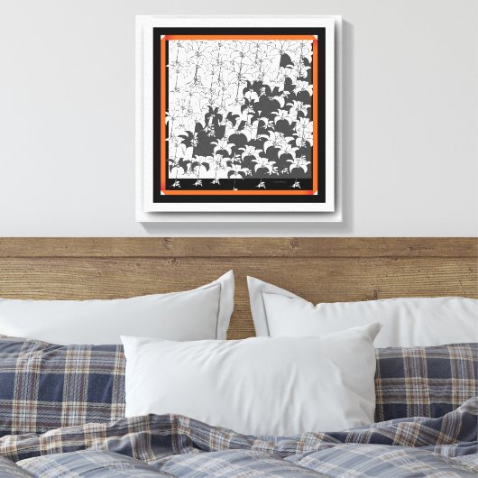 Zwart Witte Bloemen Canvas Afdruk (Insitu (Slaapkamer))