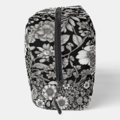 Zwart-witte bloemen en bladeren toilettasje (Rechts)