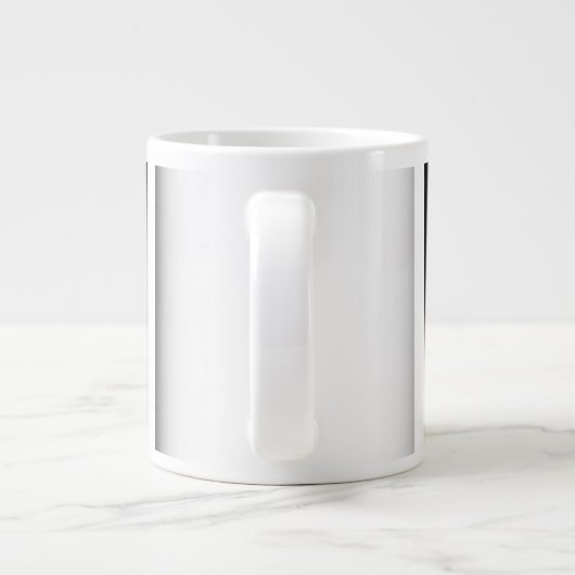 Zwart Witte Bloemen Grote Koffiekop (Achterkant)