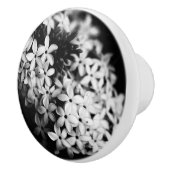 Zwart-witte bloemen keramische knop (Rechts)