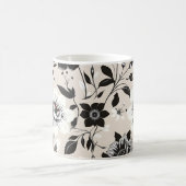 Zwart-witte bloemen  koffiemok (Center)